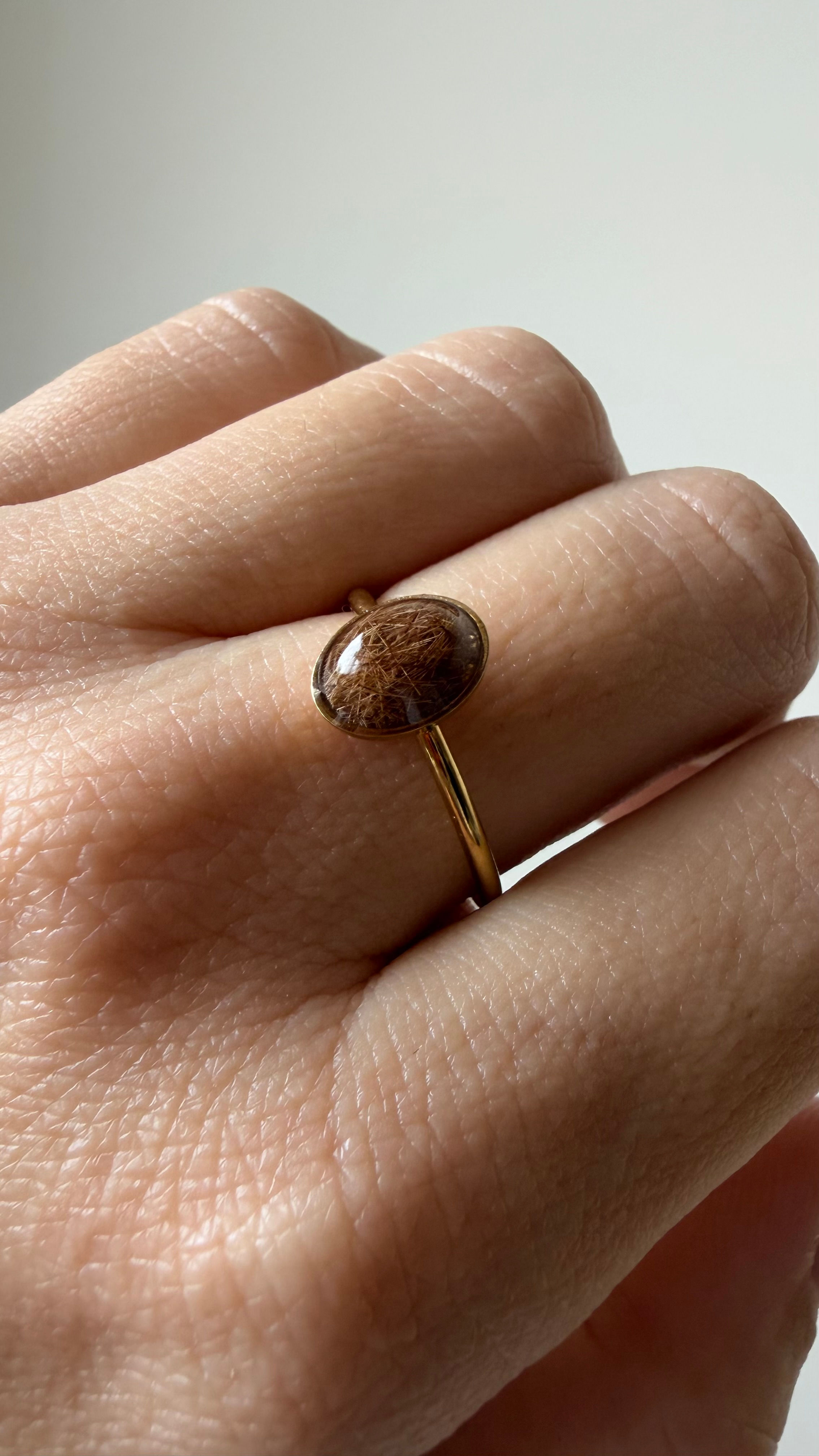 Anillo Oval con pelo de tu perro o gato