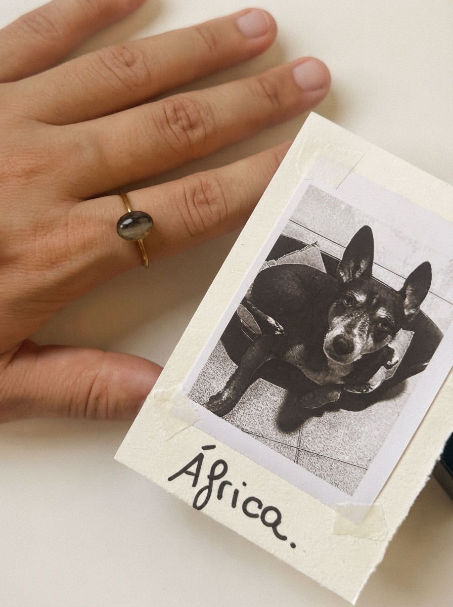 Miniatura: Anillo 'Oval' personalizado con pelo de tu perro o gato
