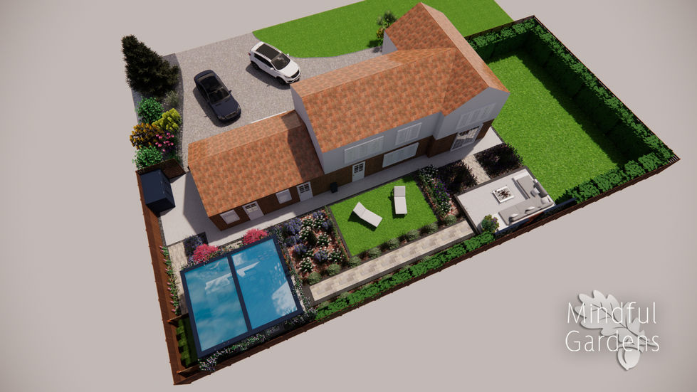 Contemporary garden for entertaining