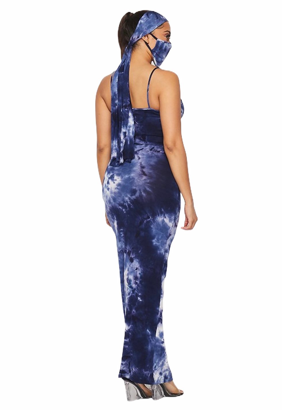Thumbnail: Tie Dye Dress Set with Face Mask