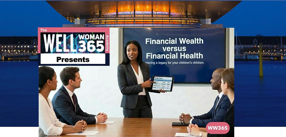 The Well Woman 365 Academy presents Financial Health Vs Financial Wealth - Leaving a Legacy for Your Children's Children