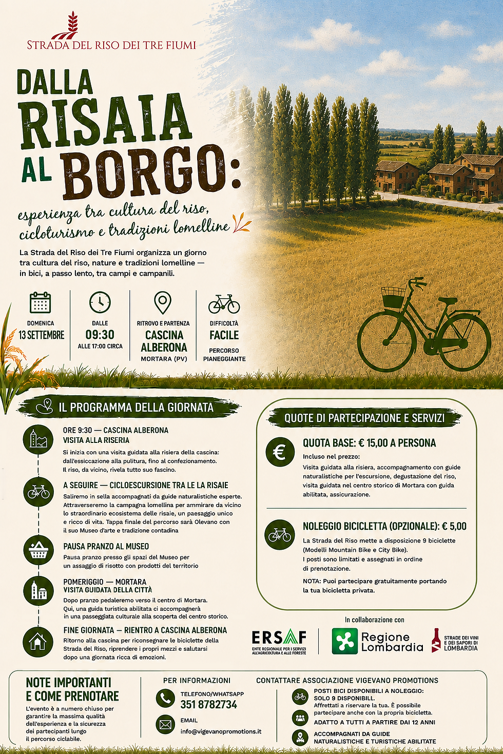Dalla Risaia al Borgo: esperienza tra cultura del riso, cicloturismo e tradizioni lomelline