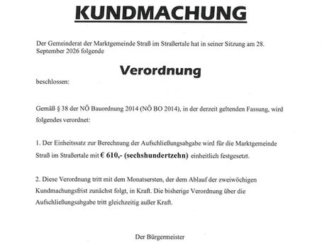 Kundmachung - Verordnung