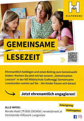 Gemeinsame Lesezeit - ehrenamtliche Mitarbeiter gesucht