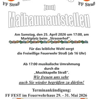 Maibaumaufstellen in Straß am 25. April 2026