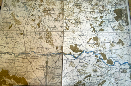 Carta militare russa della regione di Filippopoli, come si può notare la carta è molto generica e poco utile per pianificare operazioni volte a sfruttare il territorio.