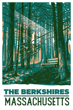 Bench — (text) The Berkshires, Mass