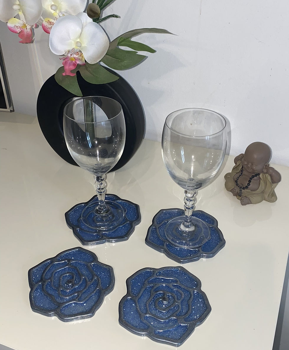 Miniature : Dessous de verre rose effet diamant (coloris au choix) - lot de 4