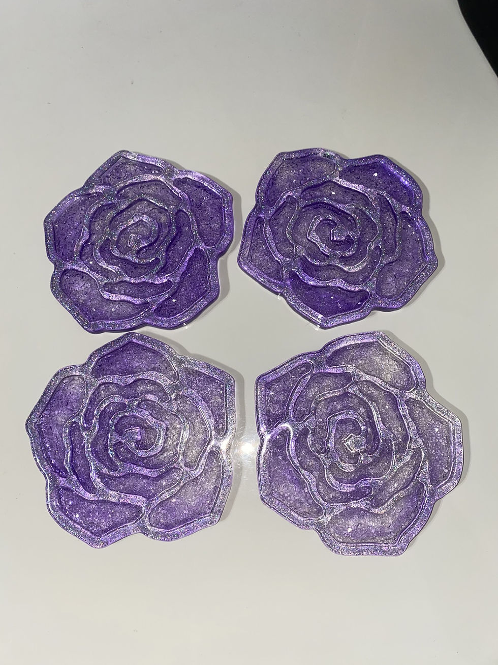 Miniature : Dessous de verre rose effet diamant (coloris au choix) - lot de 4