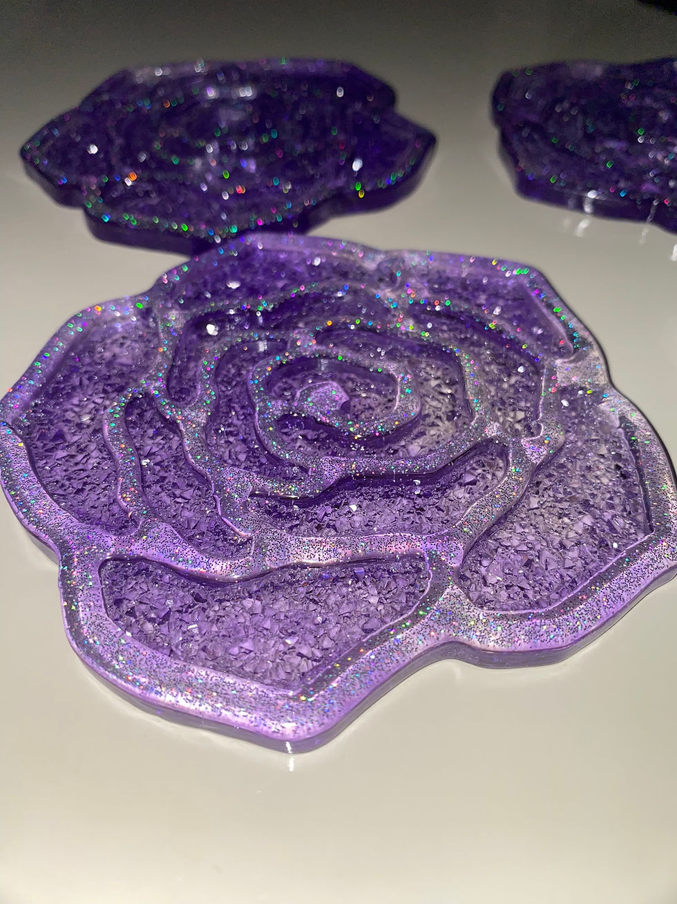 Miniature : Dessous de verre rose effet diamant (coloris au choix) - lot de 4