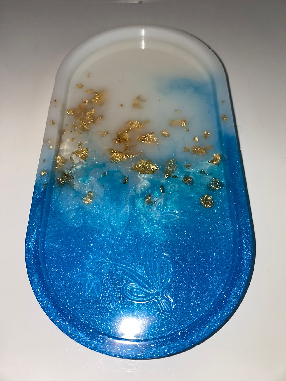 Miniature : Vide poche PM avec liserets feuilles Sweet Gold&Blue