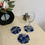 Miniature : Dessous de verre effet diamant Silver Blue - lot de 3