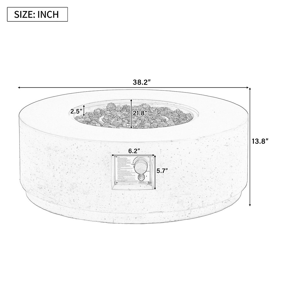 Thumbnail: MGO Outdoor Propane Fire Pit Table With 50000 BTU