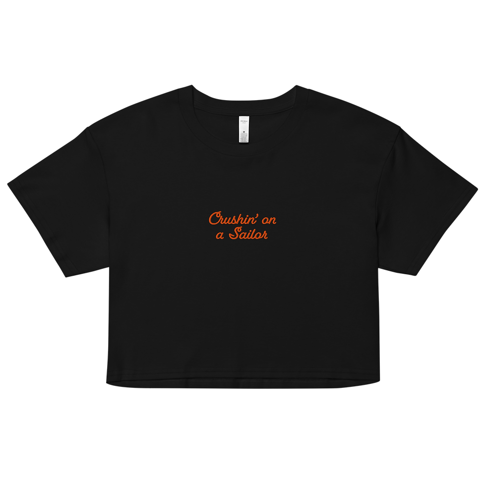 Thumbnail: Crushin' on a Sailor Embroidered Crop Top