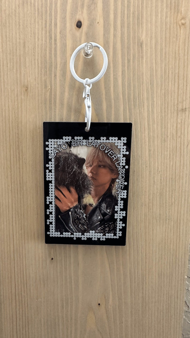 Thumbnail: WHOLESALE - BTS V Layover Acrylic Photocard Holder Keychain