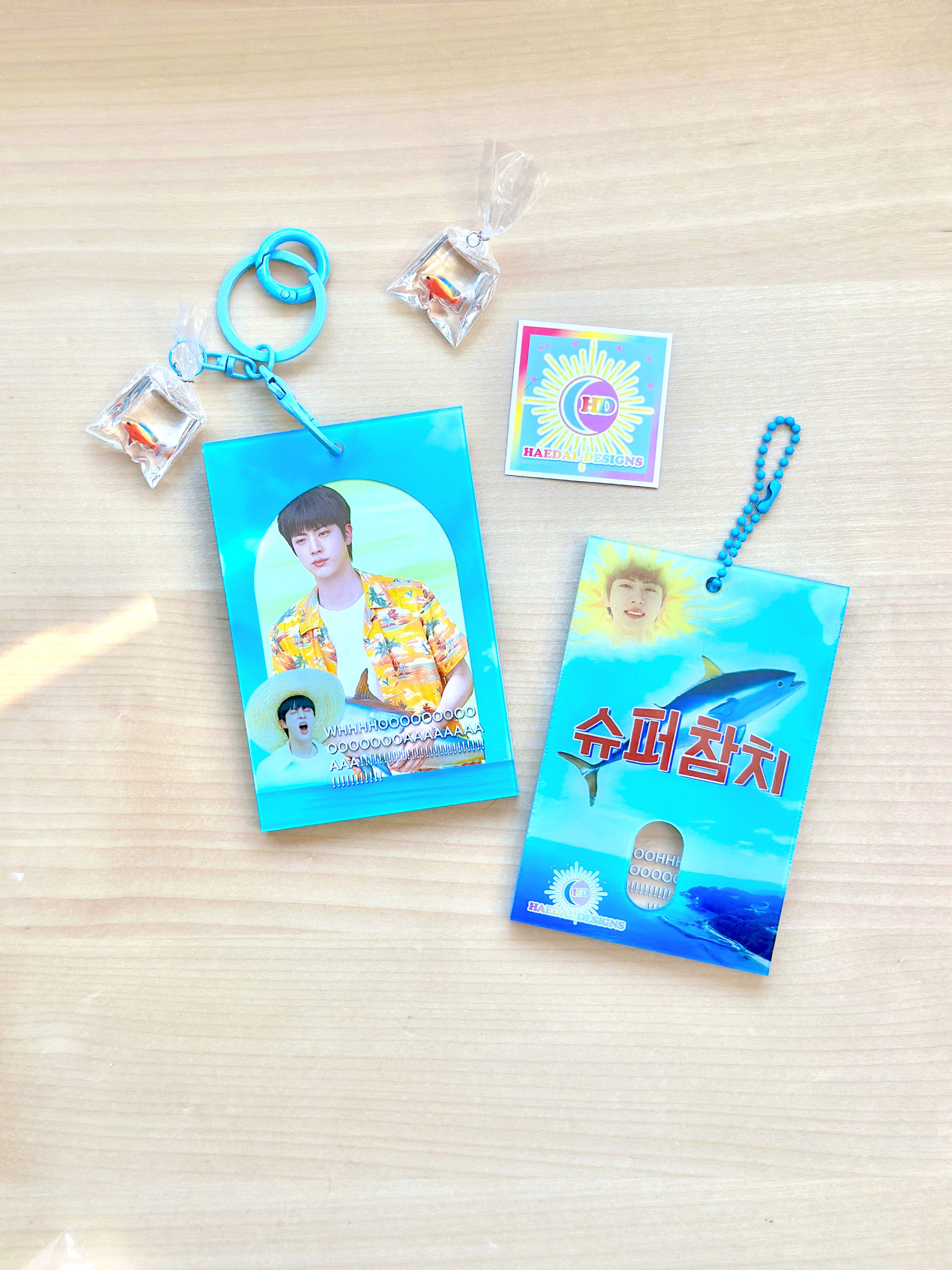 Screaming Jin Super Tuna Acrylic Photocard Holder Keychain