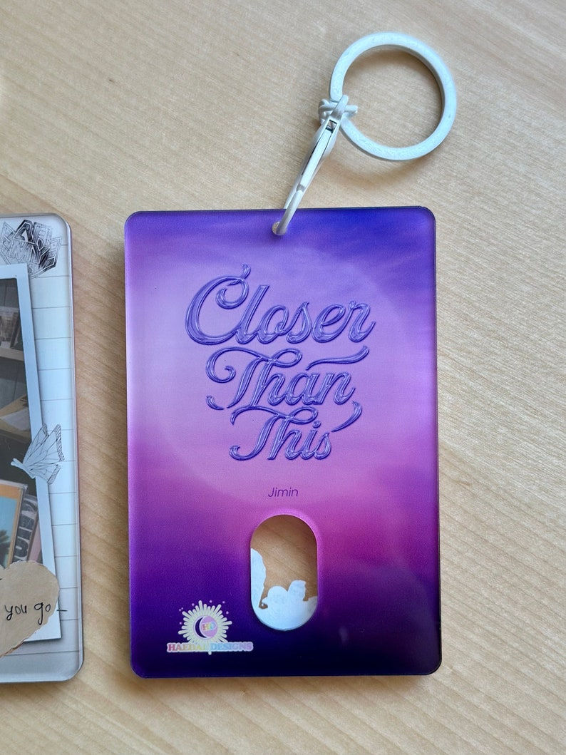 Thumbnail: Jimin - Closer Than This Acrylic Photocard Holder Keychain by Haedal Designs