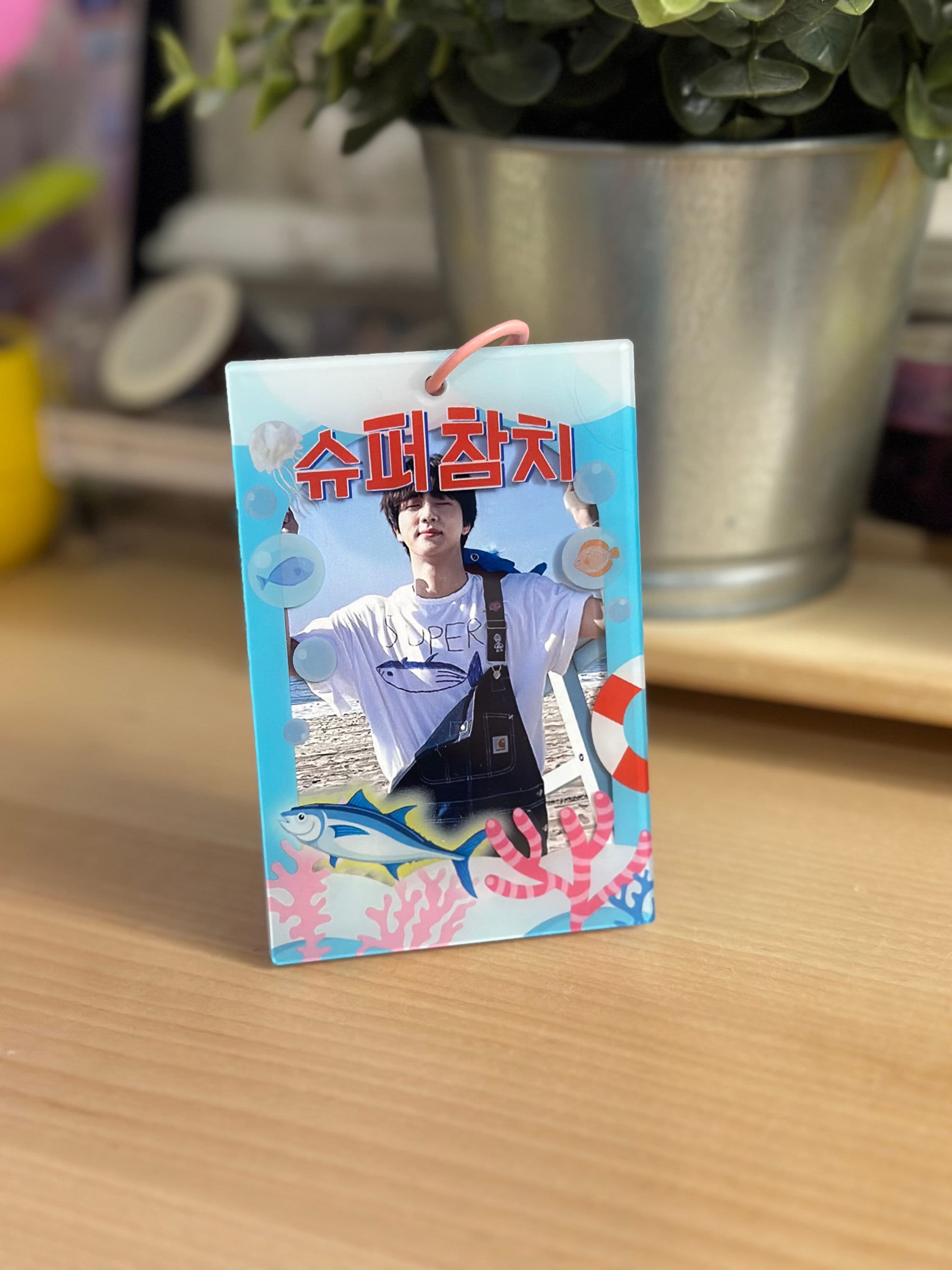 WHOLESALE - BTS Jin - Super Tuna Acrylic Photocard Holder Keychain