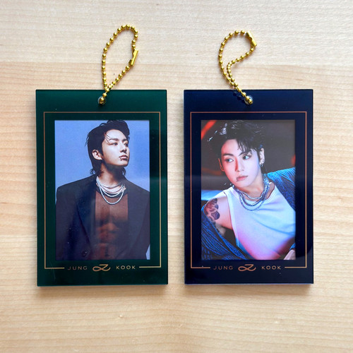 Jungkook Golden Acrylic Photocard Holder Keychain | Haedal Designs