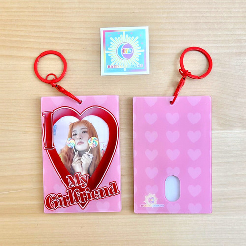 I Heart My Girlfriend Acrylic Photocard Holder Keychain | Haedal
