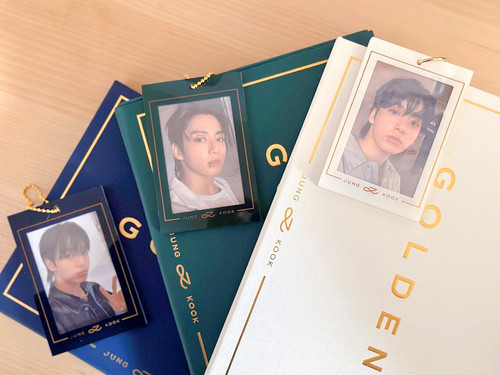 Jungkook Golden Acrylic Photocard Holder Keychain | Haedal Designs