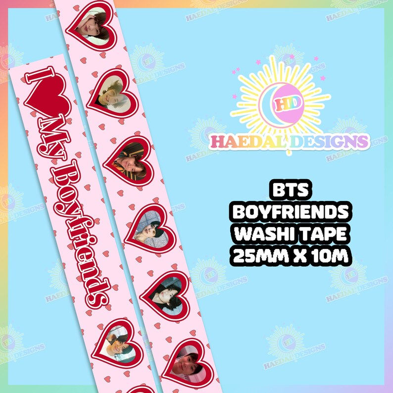 Thumbnail: BTS Boyfriends Washi Tape - 25mm x 10m