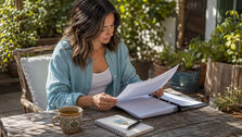 Homebuyer reviewing insurance binder document