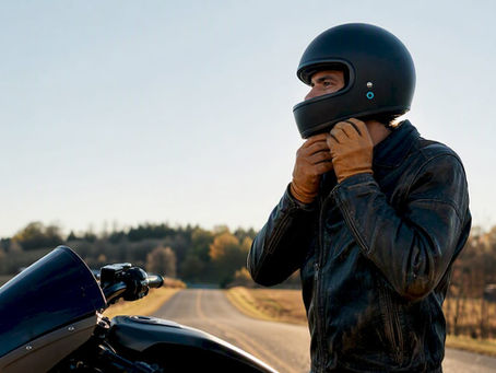 Rider preparing an unidentified motorcycle in Minnesota