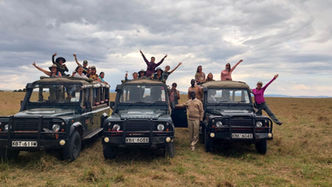 Dreamcatcher Expedition's all-women tour group in Masai Mara, Kenya.