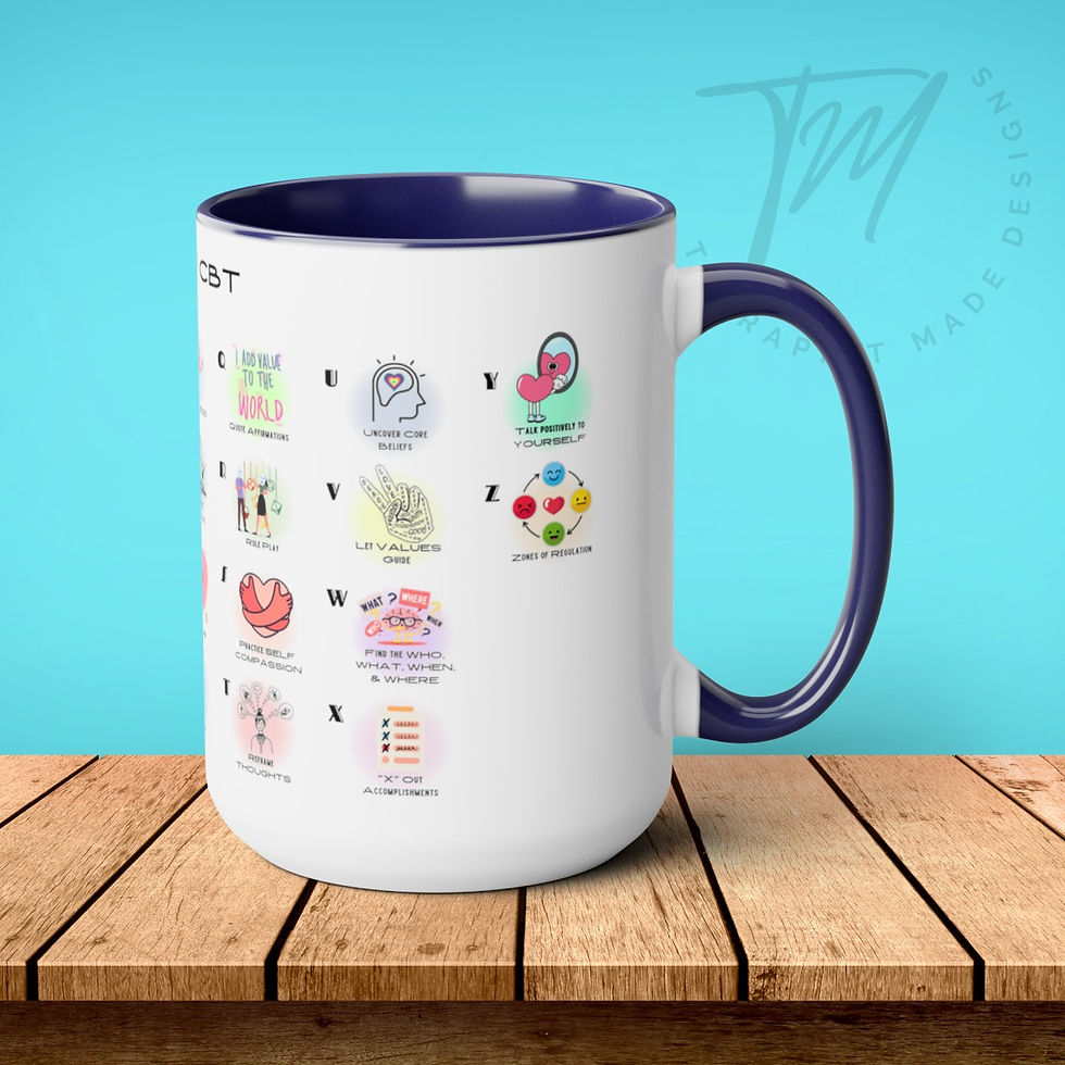 Thumbnail: ABCs of CBT Alphabet Coping Skills Two Tone Mug