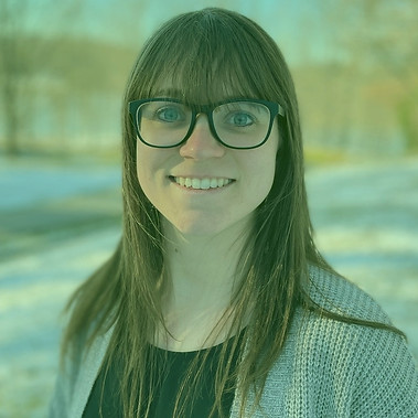 Smiling Woman with Dark Hair and Glasses