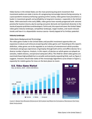 Video Game Industry Analysis Report