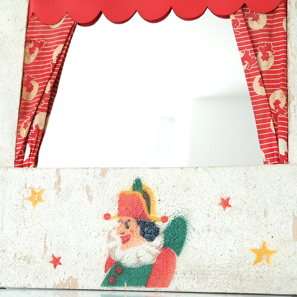 Miroir vintage décors Guignol détail