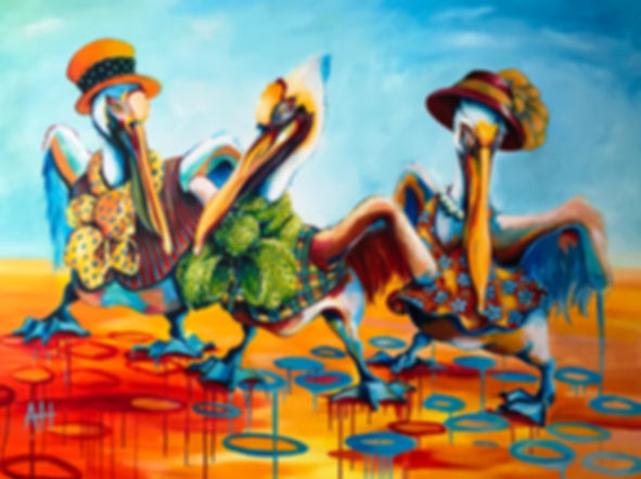 THREE PELICANS PRINT