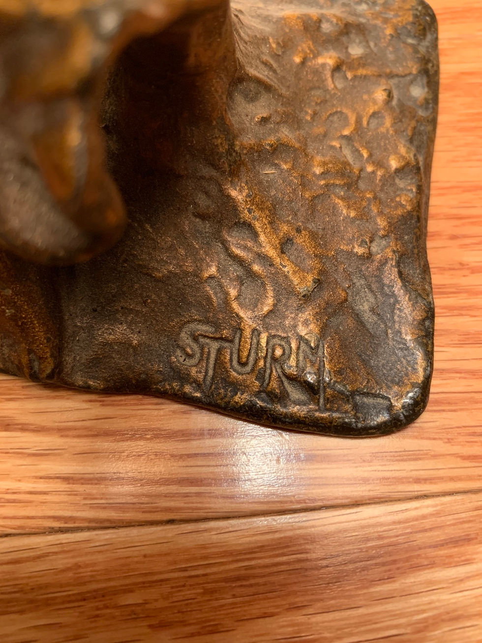 Thumbnail: Cast Iron Firgure carrying bail of hay by Sturn and Beck