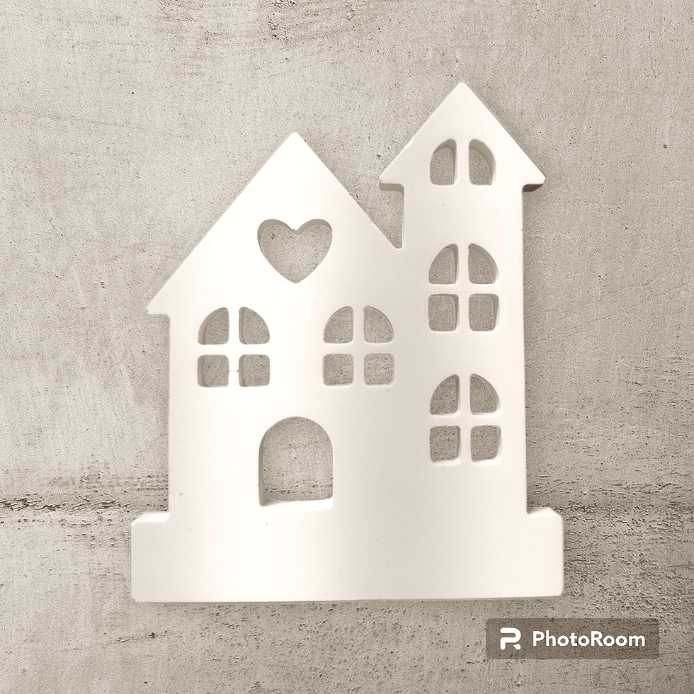 Miniaturbild: Einschieber Set für Teelicht "Häuser"