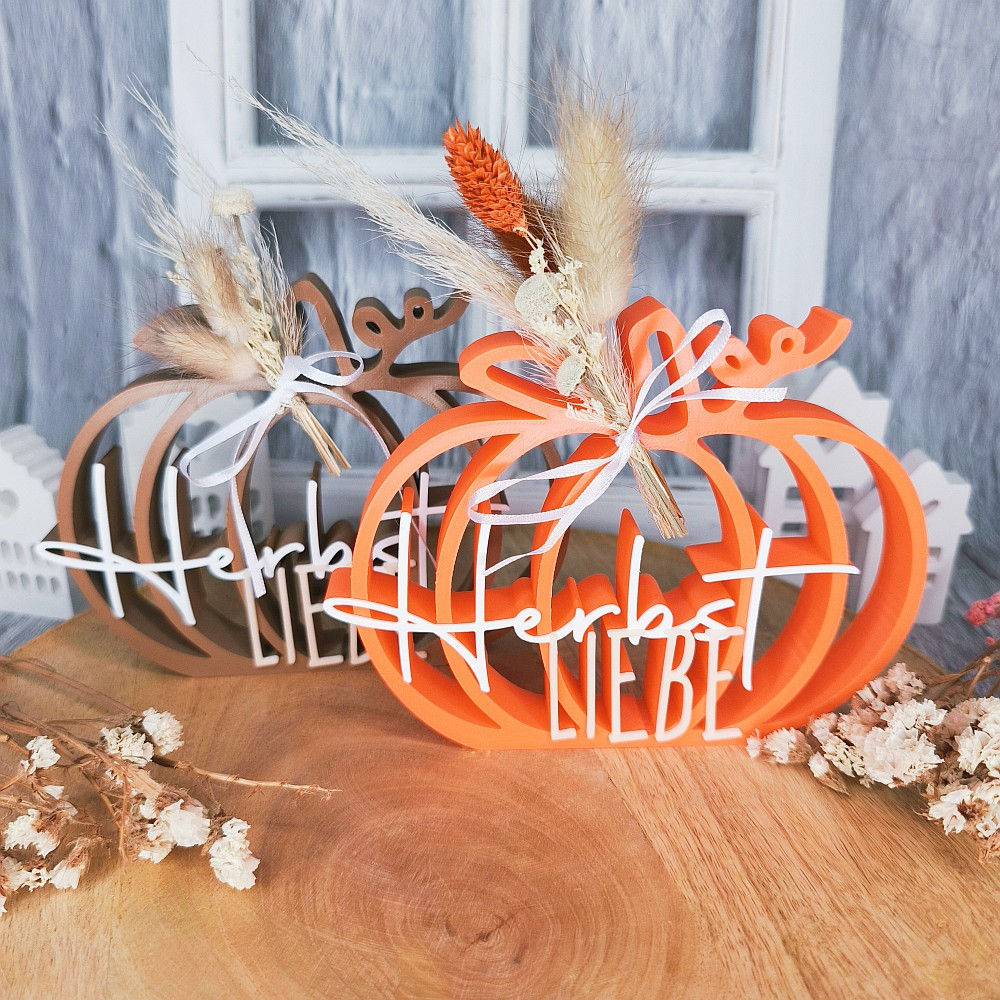 3D Kürbis Aufsteller - Herbst Liebe