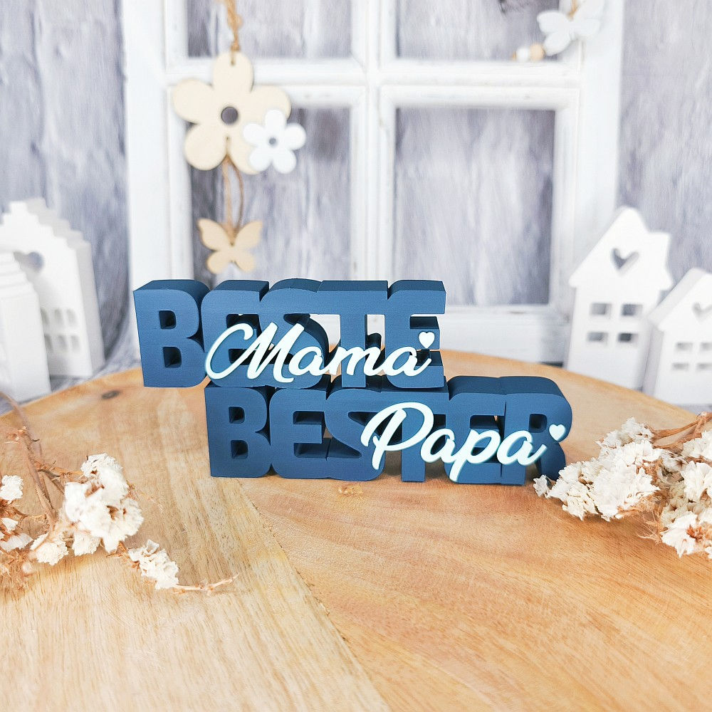 3D Spruch "Beste Mama/Oma - Bester Papa/Opa"