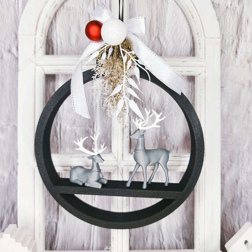 3D Baumkugel Aufhänger "Hirsche"