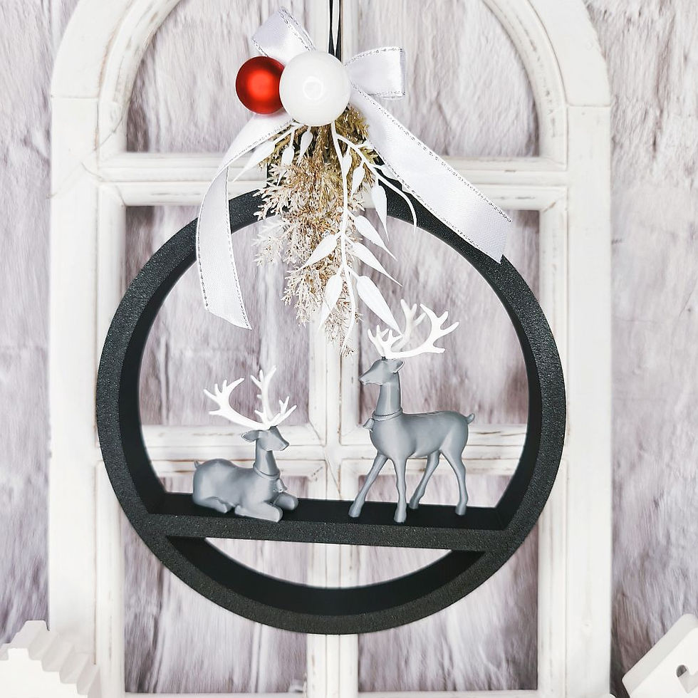 3D Baumkugel Aufhänger "Hirsche"