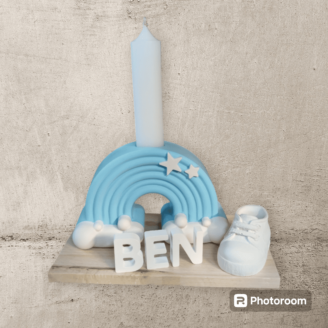 Aufsteller Wolken-Regenbogen mit Name