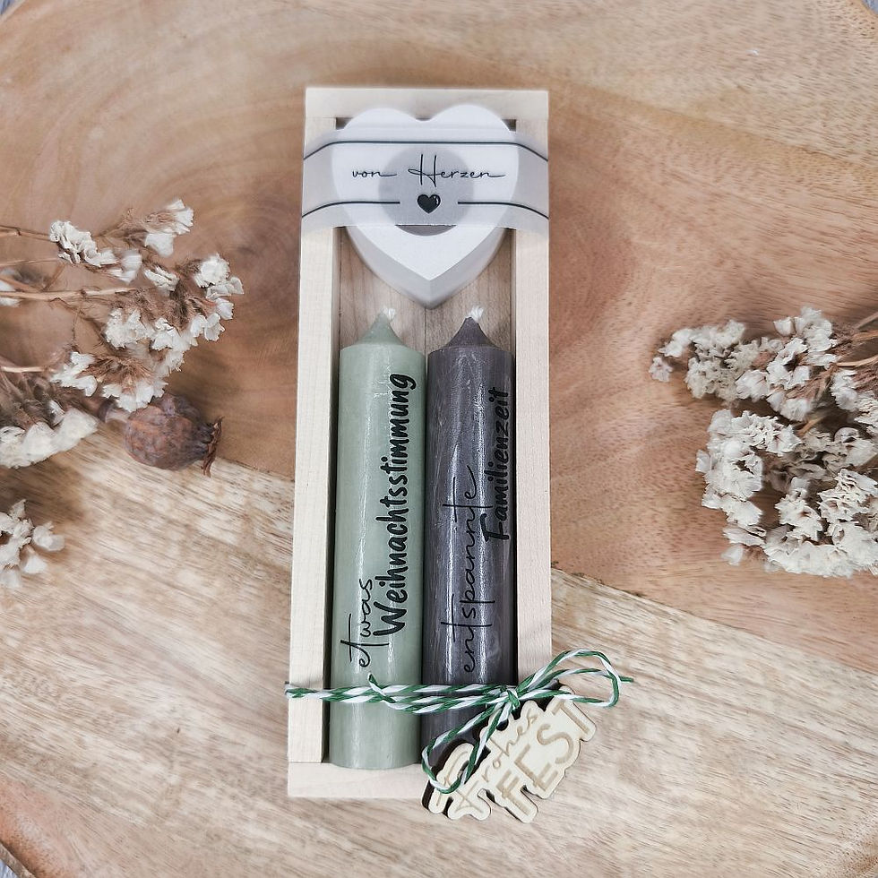 Miniaturbild: Stabkerzen 2er Set "von Herzen"