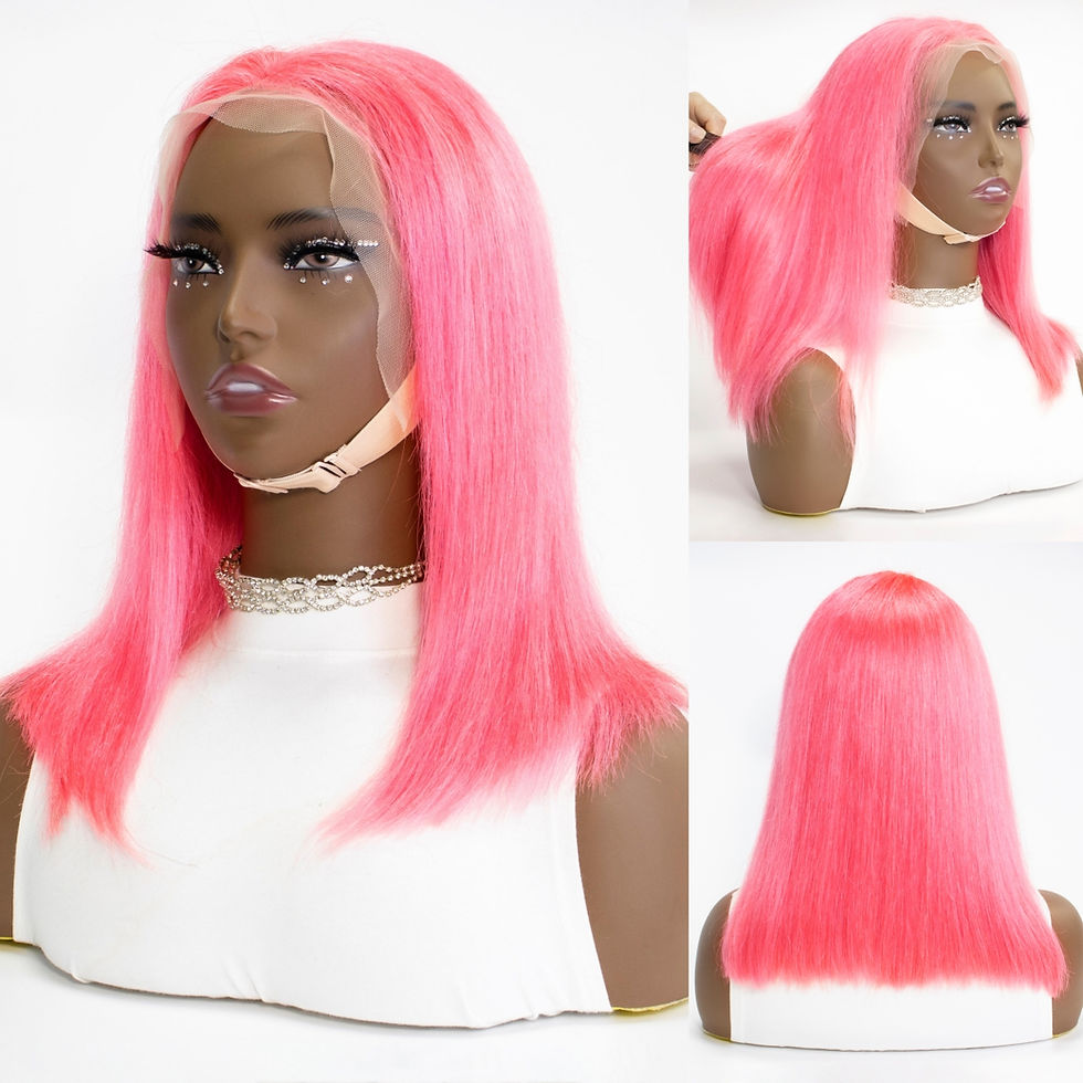 Thumbnail: Pre Plucked Human Hair HD Transparent Lace Front Blunt Cut Straight Bob 