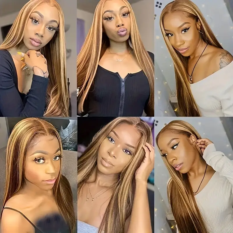 Thumbnail: 4/27 Double Weft Piano Straight Human Hair Clip-In 