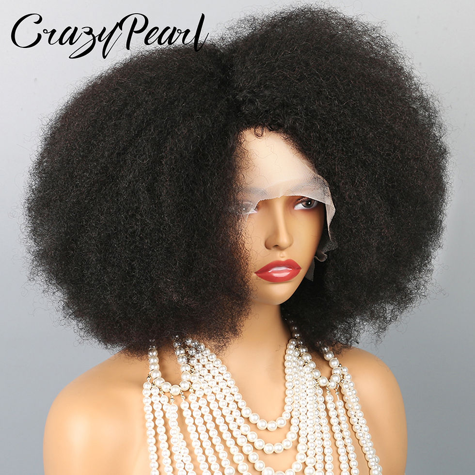 Thumbnail: 13X2 T Part 200% Density Afro Kinky Curly Human Hair Blended 