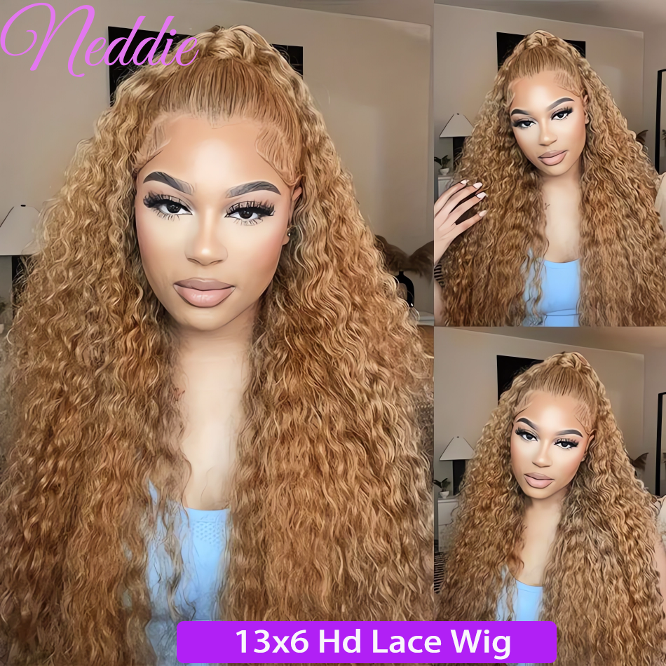 Thumbnail: 27# Honey Blonde Deep Wave Human Hair Unit