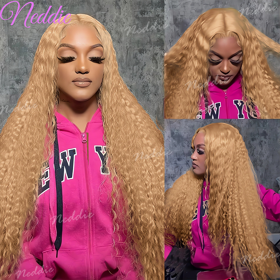 Thumbnail: 27# Honey Blonde Deep Wave Human Hair Unit