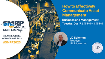Join JD Solomon and other industry leaders at SMRP 2023 in October.