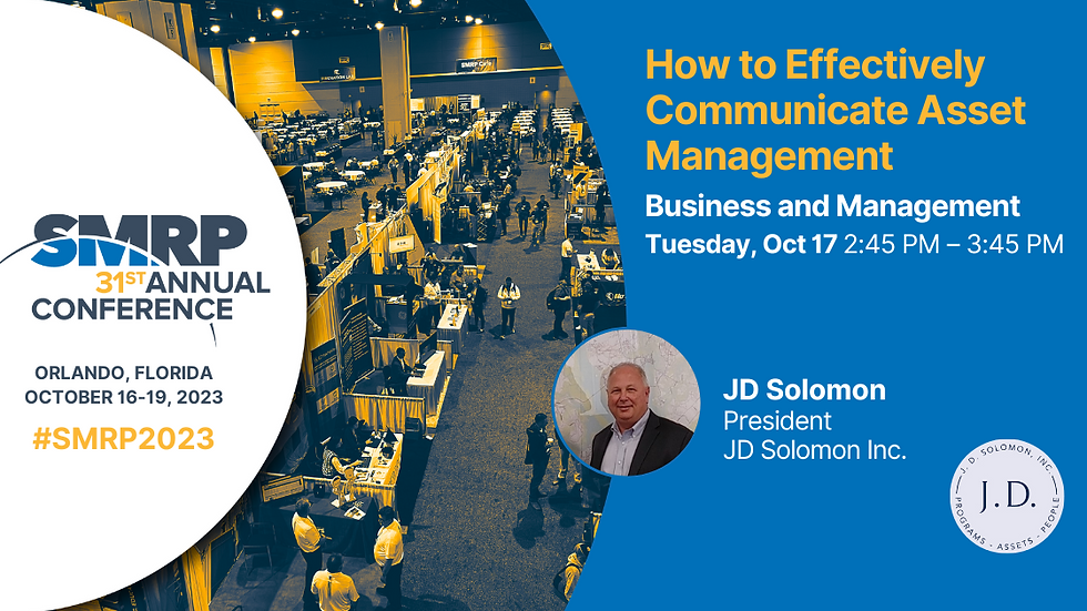 Join JD Solomon and other industry leaders at SMRP 2023 in October.