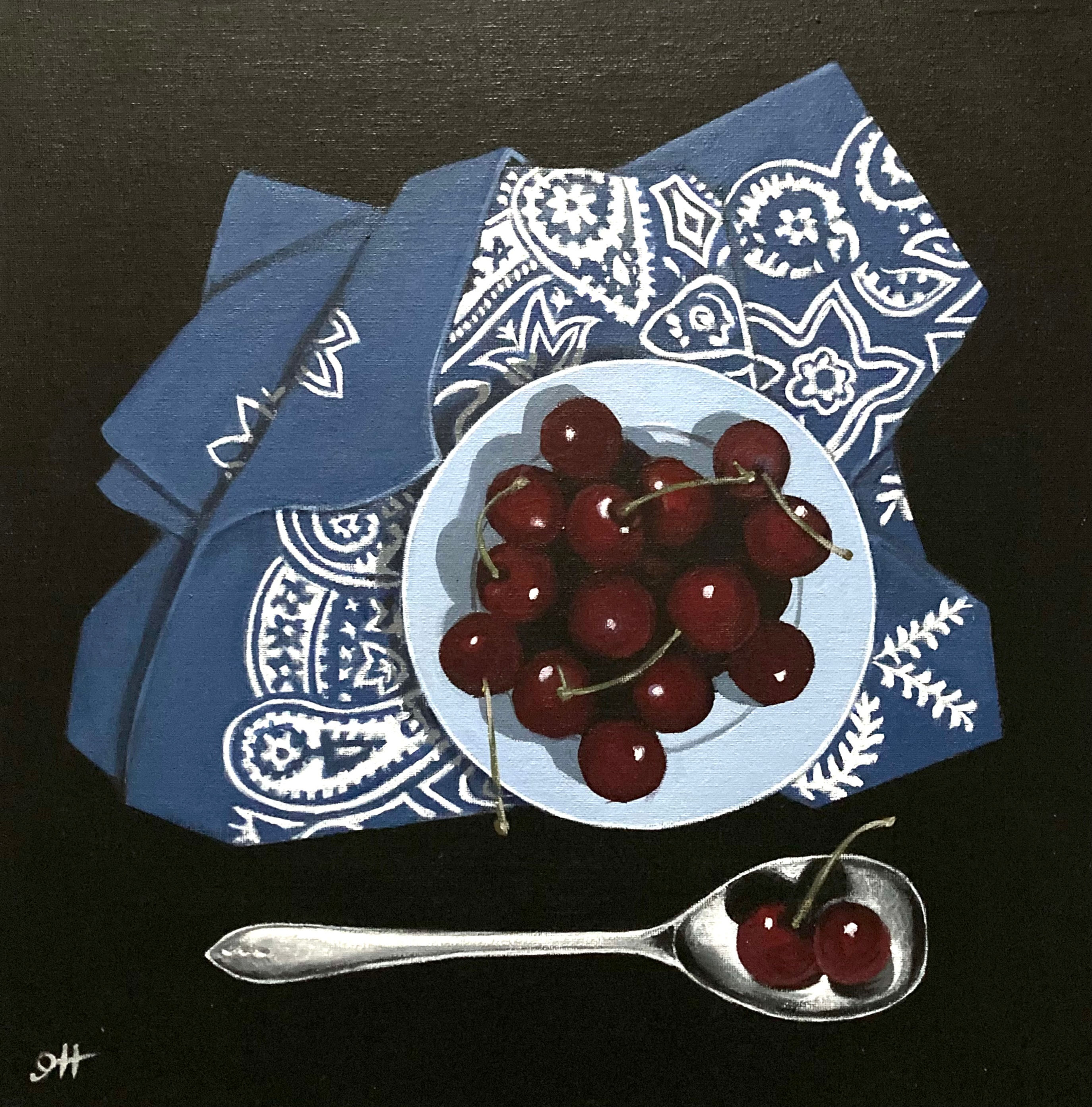 Cherries on Blue